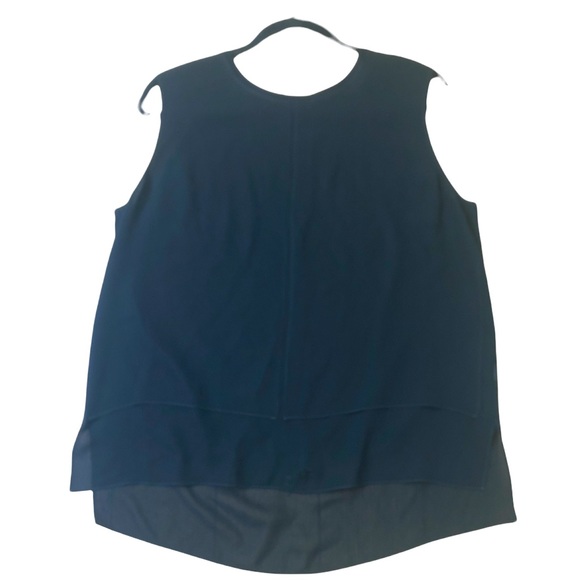 Vince Black Silk Tank Detailed Neck and Body Front and Back Panneling Size Large - Picture 2 of 5